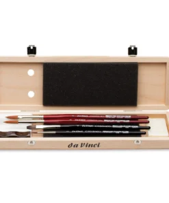 Da Vinci Casaneo And Cosmotop Spin Synthetic Brushes Wood Box Set