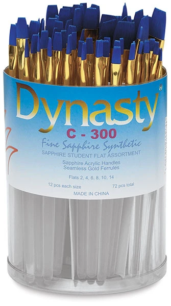 Dynasty Fine Sapphire Synthetic Flat Brush Set 1 Dynasty Fine Sapphire Synthetic Flat Brush Set
