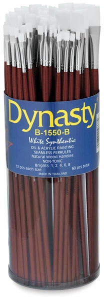 Dynasty Synthetic White Bristle Brush Canisters