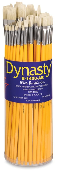 Dynasty Natural White Bristle Canister Assortments