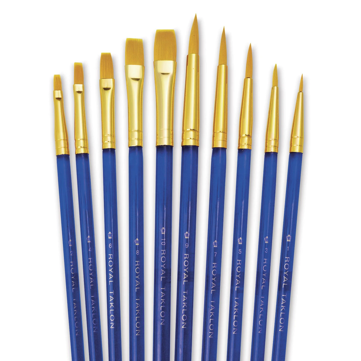 Royal & Langnickel Golden Taklon Acrylic Handle Classroom Brush Assortments 1 Royal & Langnickel Golden Taklon Acrylic Handle Classroom Brush Assortments