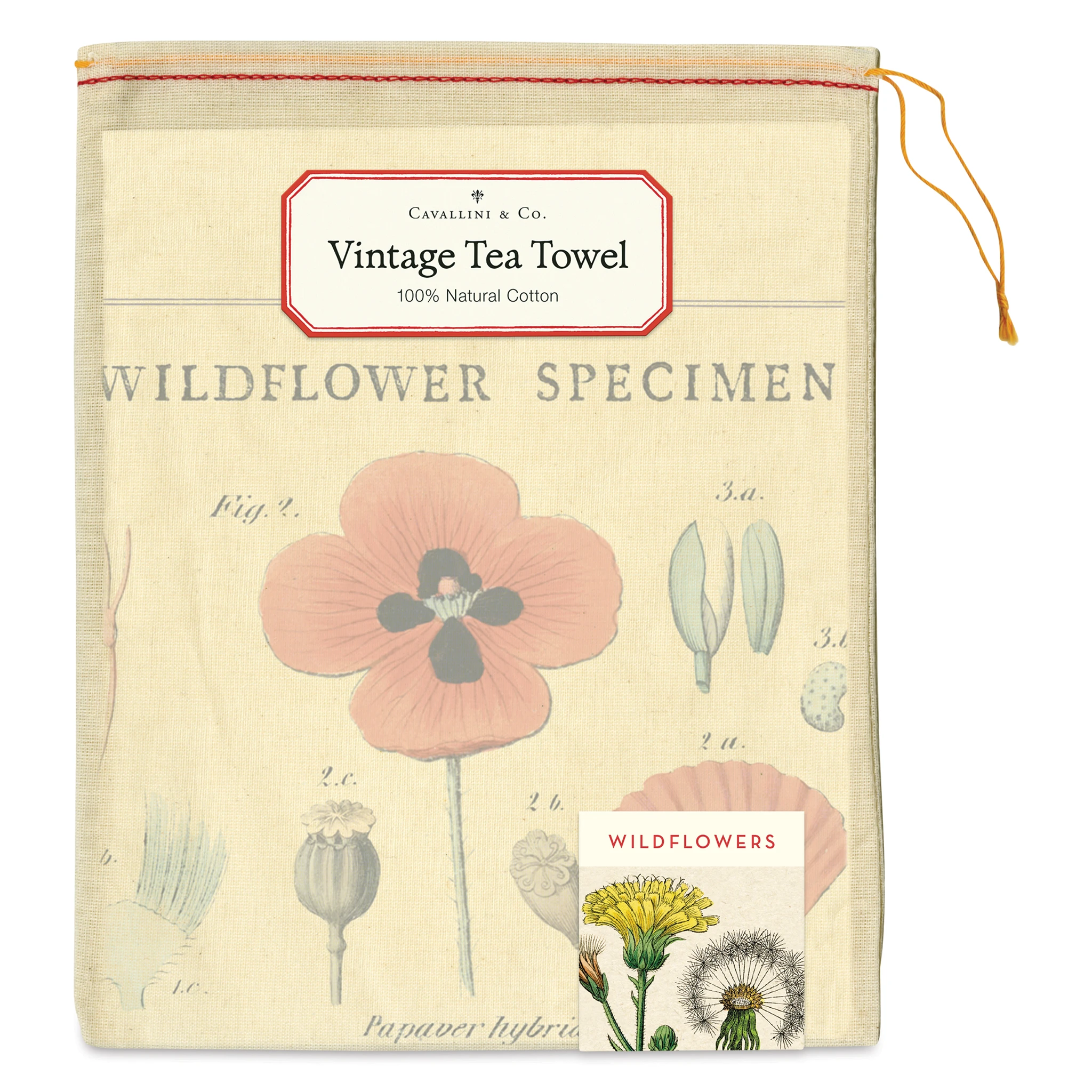 Cavallini Wildflowers Tea Towel 2 Cavallini Wildflowers Tea Towel - Image 2