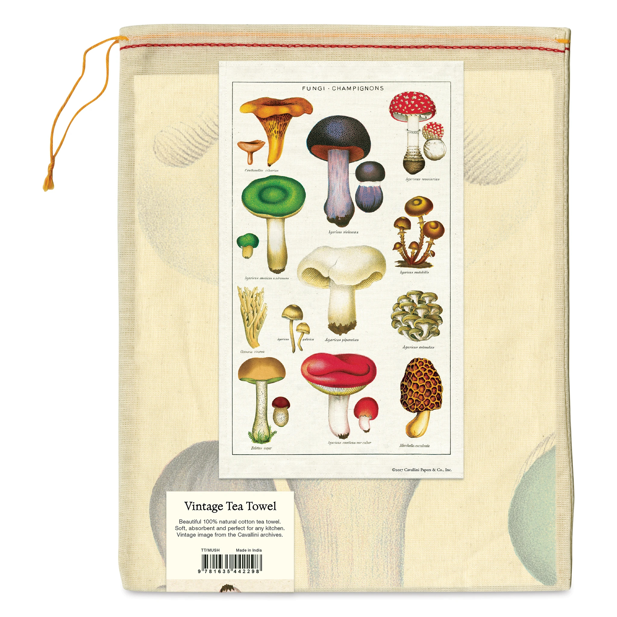 Cavallini Mushrooms Tea Towel 3 Cavallini Mushrooms Tea Towel - Image 3