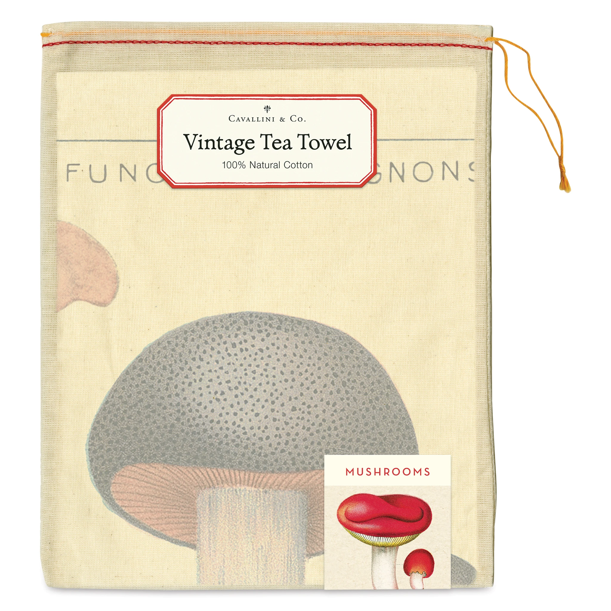 Cavallini Mushrooms Tea Towel 2 Cavallini Mushrooms Tea Towel - Image 2