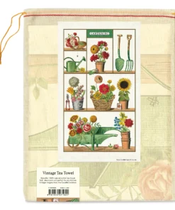 Cavallini Vintage Gardening Tea Towel -Canson Sale 60874 1021 2 4ww