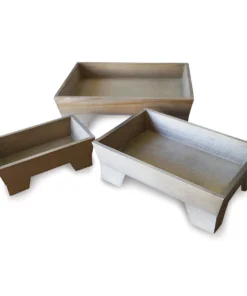 Hampton Art Footed Wooden Tray Set