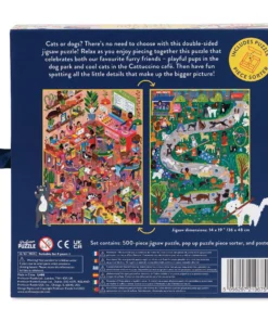 Professor Puzzle Cat Café & Dog Park 500 Piece Puzzle -Canson Sale 62635 1031 7 4ww