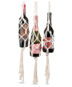 Solid Oak Makeramé Macramé Bottle Bags Kit