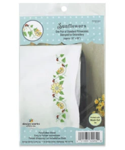 Design Works Stamped For Embroidery Pillowcases
