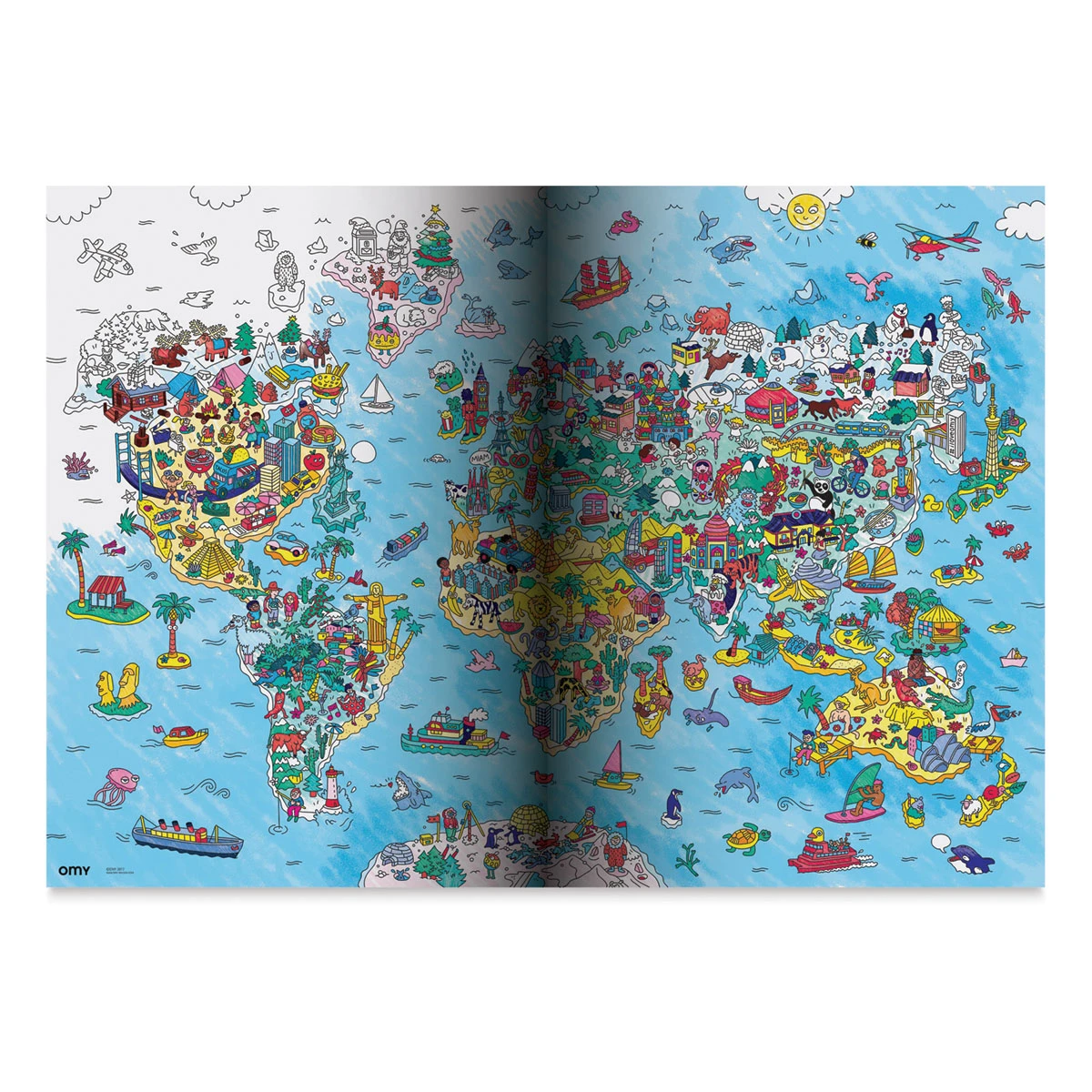 OMY Atlas Giant Coloring Poster 2 OMY Atlas Giant Coloring Poster - Image 2