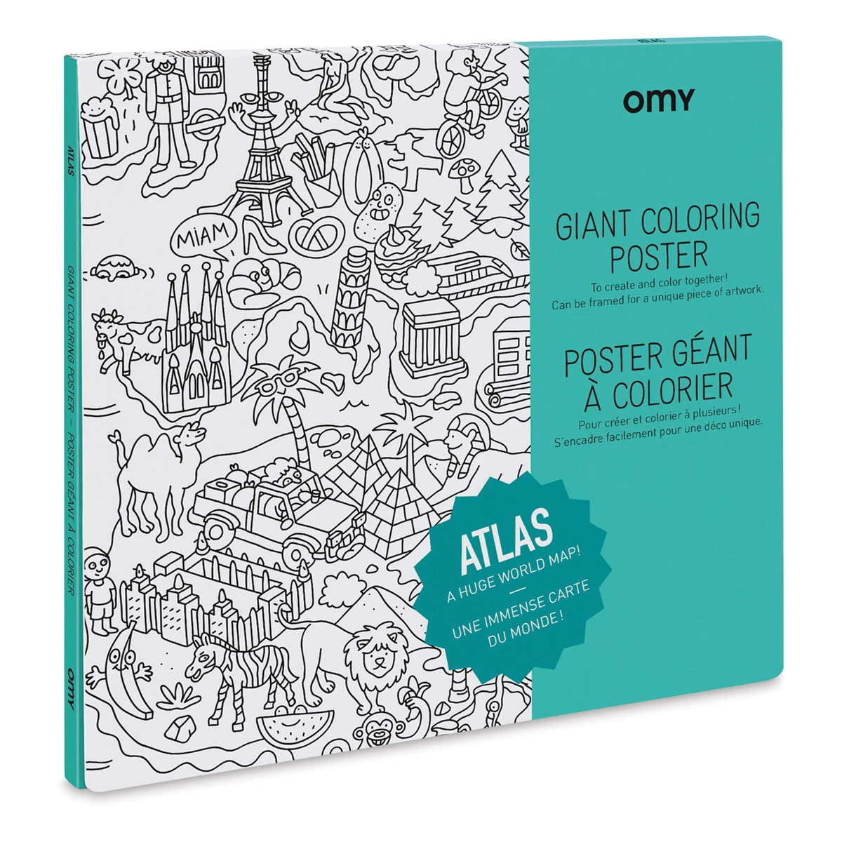 OMY Atlas Giant Coloring Poster 1 OMY Atlas Giant Coloring Poster