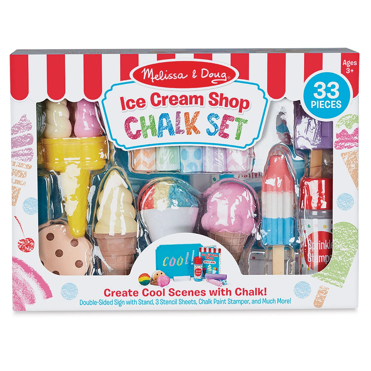 Melissa & Doug Ice Cream Shop Chalk Play Set 2 Melissa & Doug Ice Cream Shop Chalk Play Set - Image 2