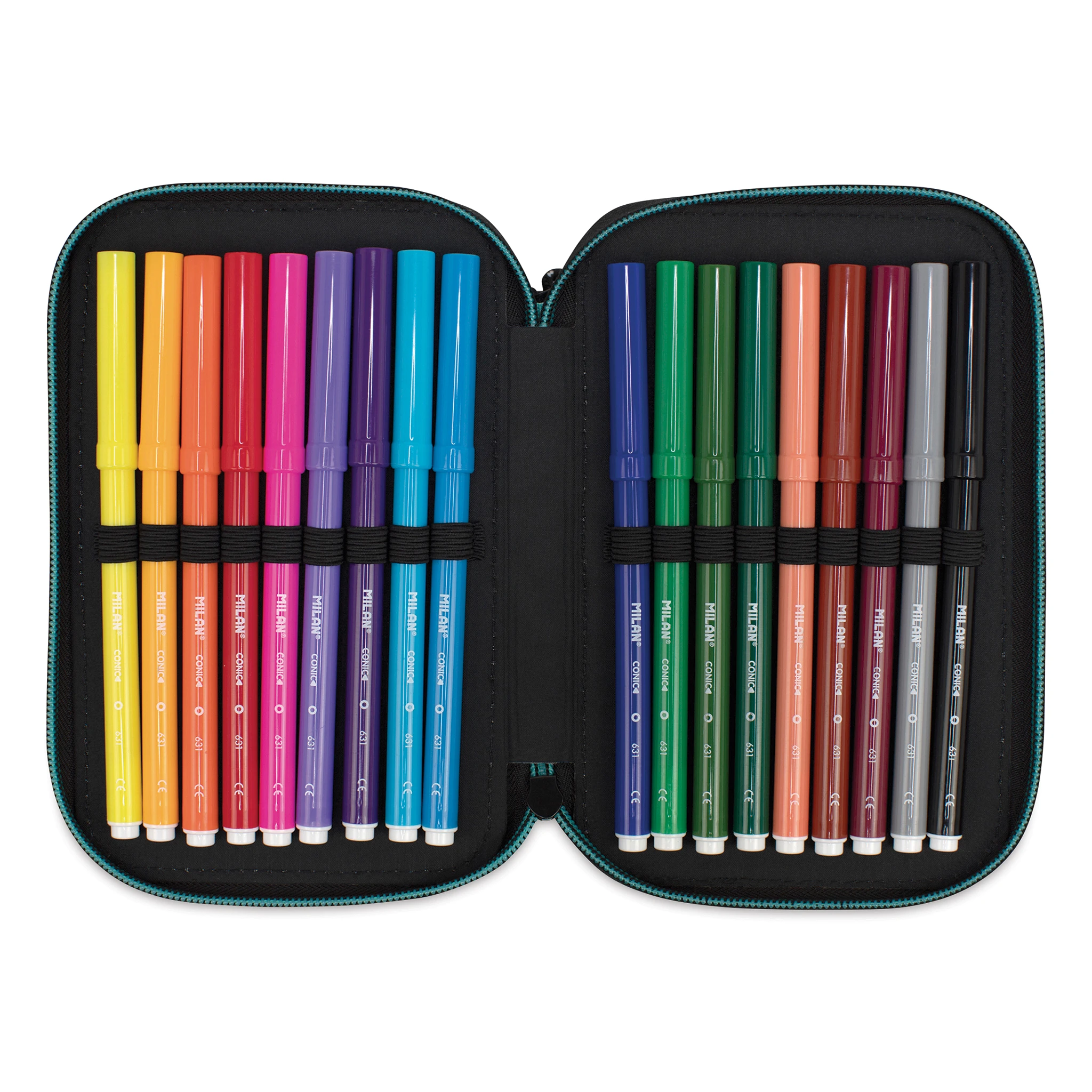 Milan Sunset Series Triple Decker Pencil Case With Supplies 4 Milan Sunset Series Triple Decker Pencil Case With Supplies - Image 4