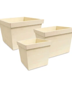 Craft Medley Square Wood Garden Pots
