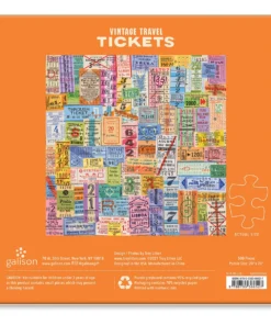 Galison Vintage Travel Tickets 500 Piece Puzzle -Canson Sale 85009 1023 3 4ww