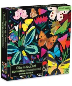 Mudpuppy Butterflies Illuminated Glow In The Dark 500 Piece Puzzle
