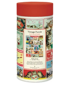 Cavallini Vintage Cats And Kittens 1000 Piece Puzzle -Canson Sale 85021 1017 2 4ww