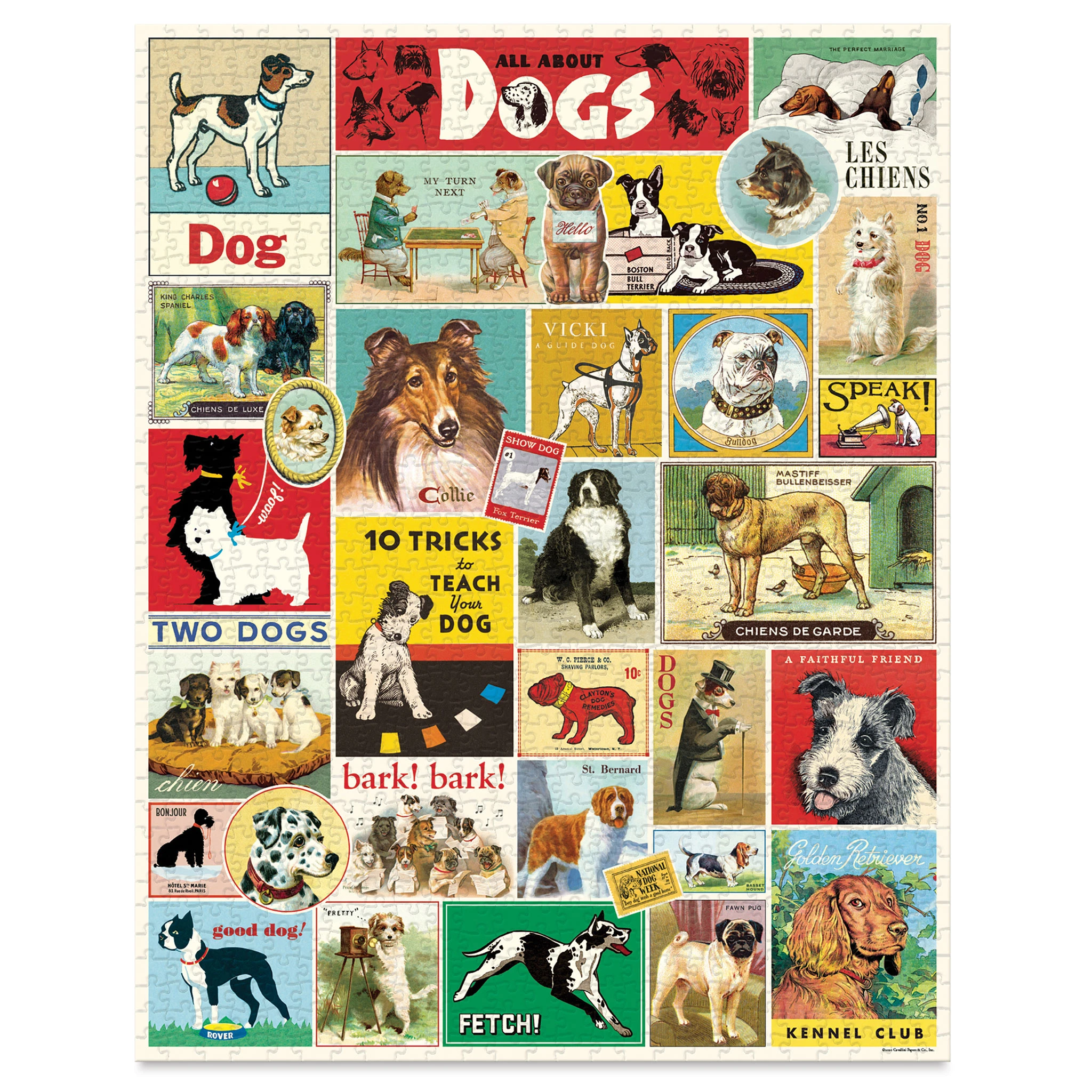 Cavallini Vintage Dogs 1000 Piece Puzzle 2 Cavallini Vintage Dogs 1000 Piece Puzzle - Image 2