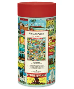 Cavallini Vintage See America 1000 Piece Puzzle -Canson Sale 85021 1021 2 4ww