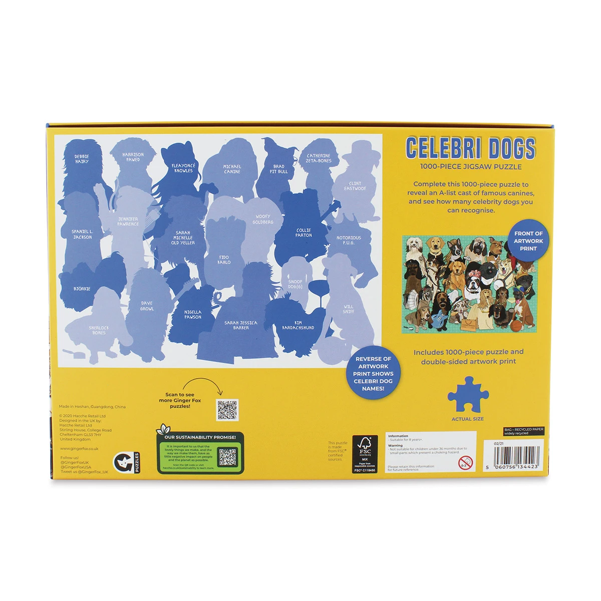 Ginger Fox Celebri Dogs 1000 Piece Puzzle 5 Ginger Fox Celebri Dogs 1000 Piece Puzzle - Image 5