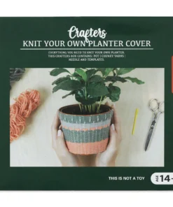 Kikkerland Crafters Knit Your Own Planter Cover Kit