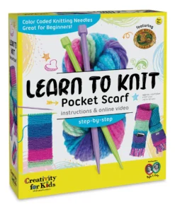 Creativity For Kids Learn To Knit Pocket Scarf Kit