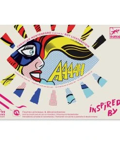 Djeco Inspired By Superheroes Felt Tips And RubOn Transfers Kit