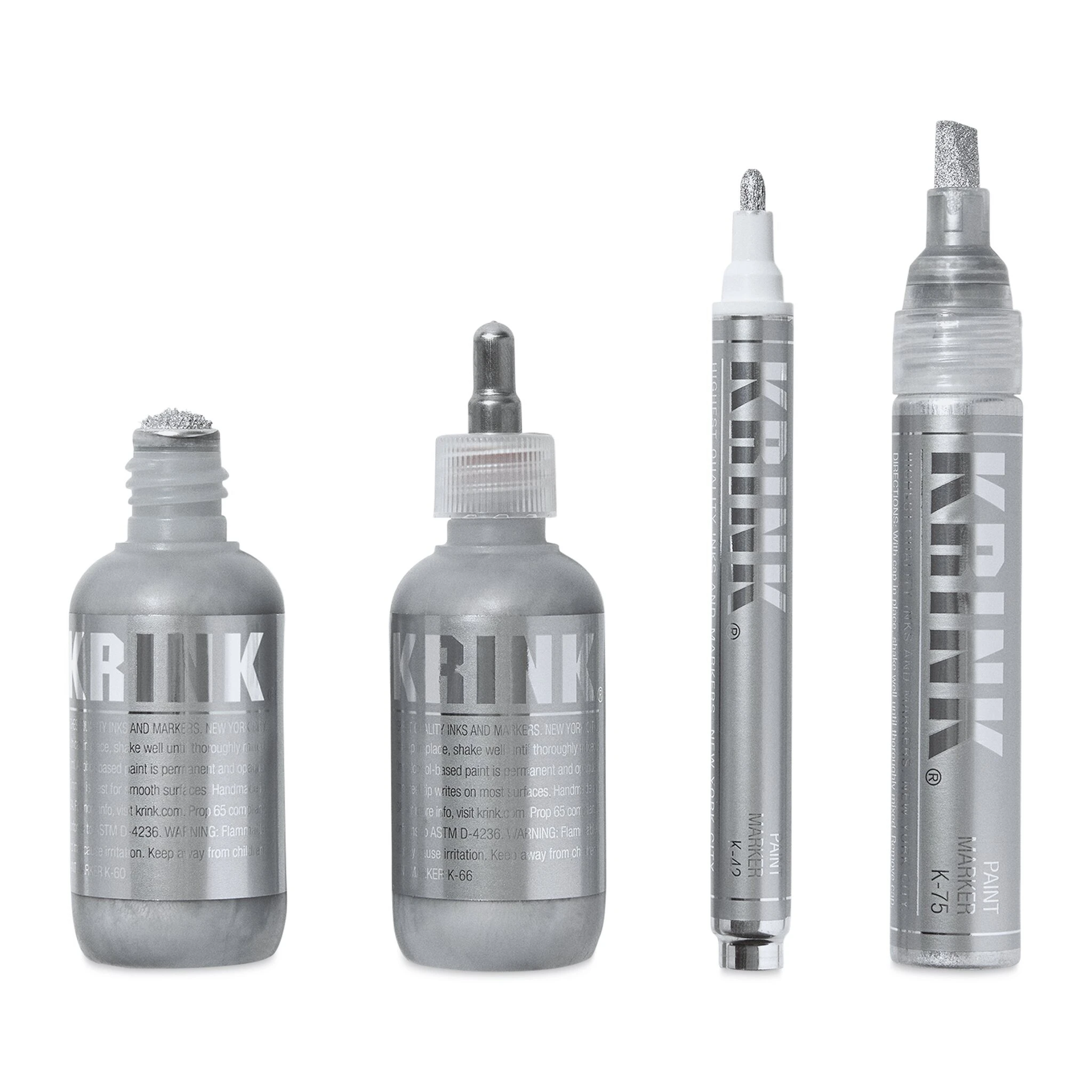Krink Silver Permanent Ink Markers Set 1 Krink Silver Permanent Ink Markers Set